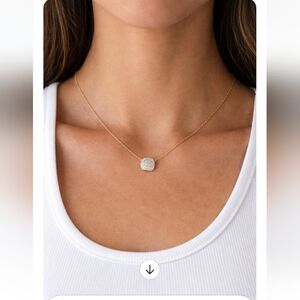 Kate Spade New York Gold Tone Crystal Pendant Necklace | Adjustable Chain